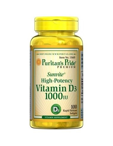 D3-vitamiini 1000 IU, 100 kapselia