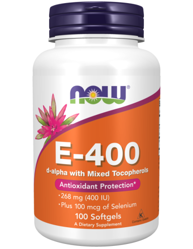 Luonnollinen E-vitamiini 400 IU, 100 kapselia (NYT RUOKAT)
